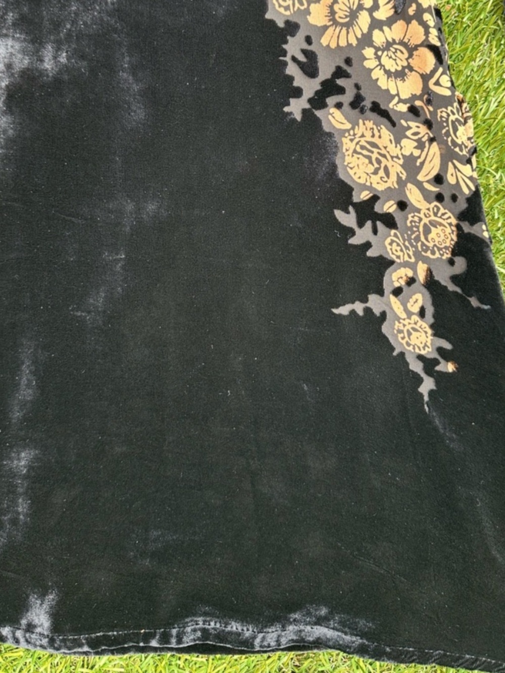Vintage Y2K WhimsyGoth Fairy Floral Velvet Silk Burnout Kimono Cardigan Medium - Picture 4 of 12